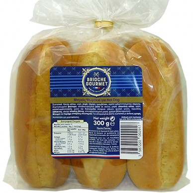 Μπριός Ψωμάκια Hot Dog Brioche Gourmet 300γρ.