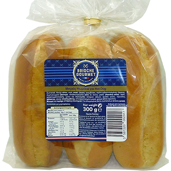 Μπριός Ψωμάκια Hot Dog Brioche Gourmet 300γρ.