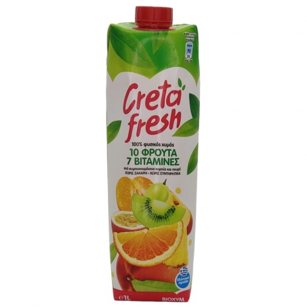 Φυσικός χυμός 10 φρούτα 1lt. CRETA FRESH