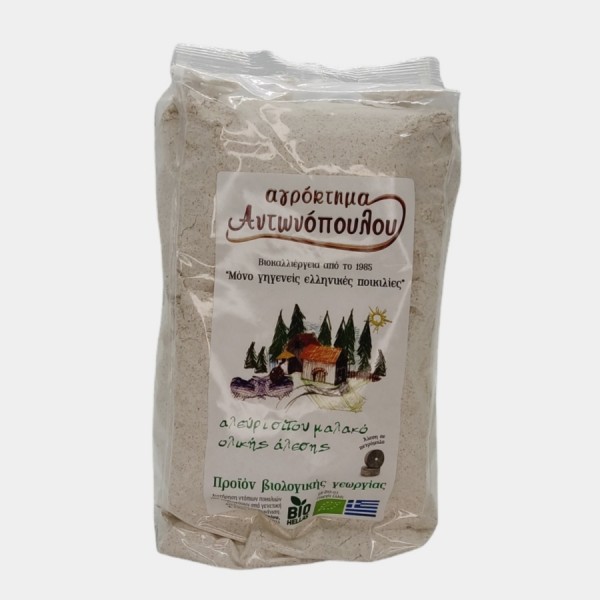 Αλεύρι ΒΙΟ σίτου μαλακό ολικής άλεσης 1κγρ.ΑΝΤΩΝΟΠΟΥΛΟΣ